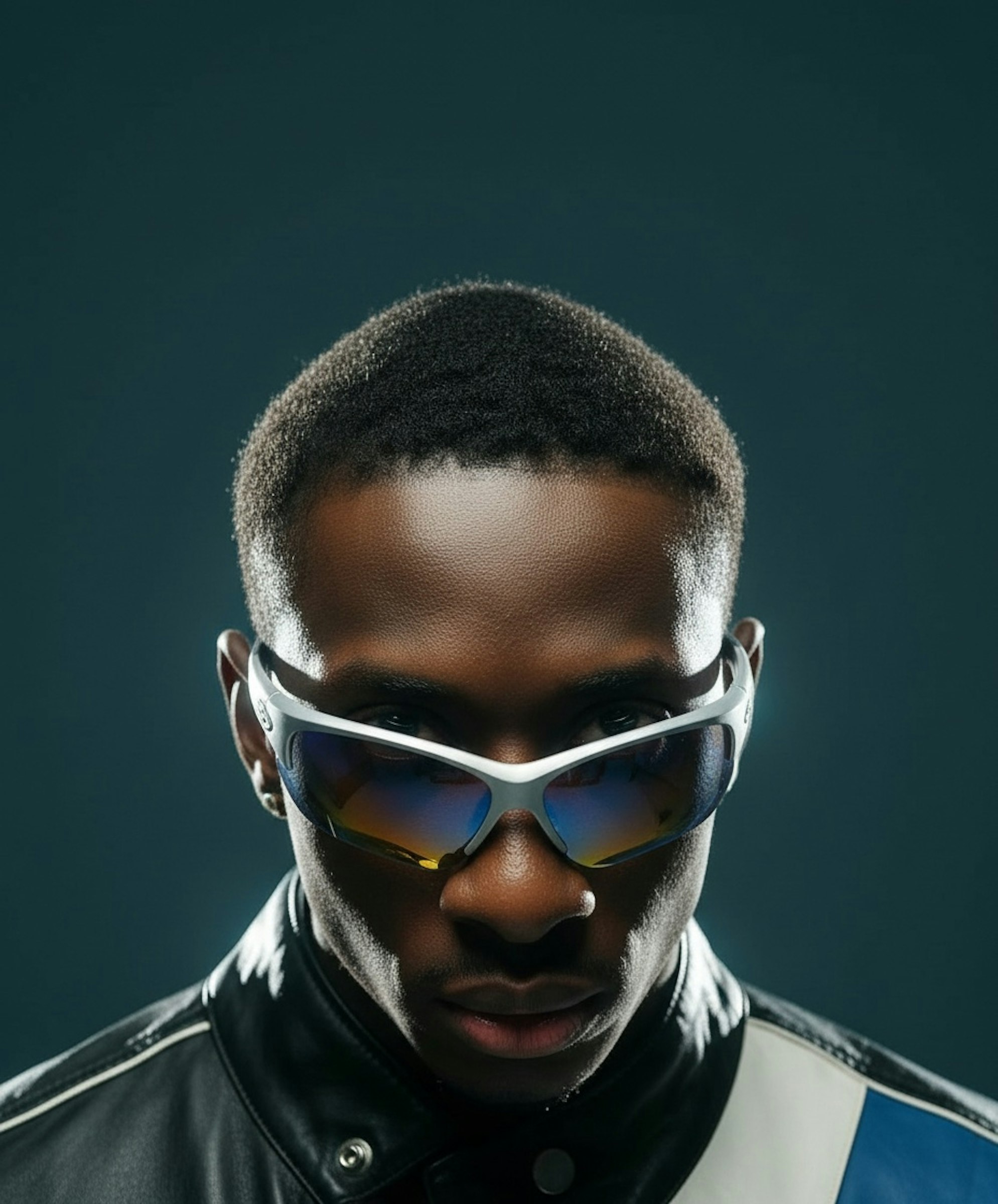 Model wearing Volt sport wraparound sunglasses